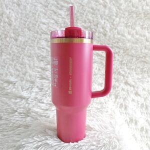 Starbucks x Stanley Berry Pink Glitter Holiday 40oz Tumbler
